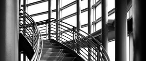 Preview wallpaper stairs, windows, shadows, black and white