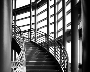 Preview wallpaper stairs, windows, shadows, black and white