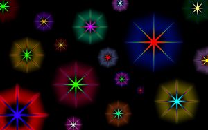 Preview wallpaper star, background, circles, patterns, glitter, colorful