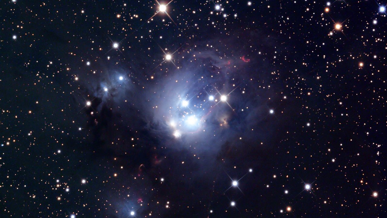 Wallpaper star cluster, ngc 7129, stars, space