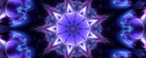 Preview wallpaper star, fractal, glow, blue