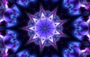 Preview wallpaper star, fractal, glow, blue