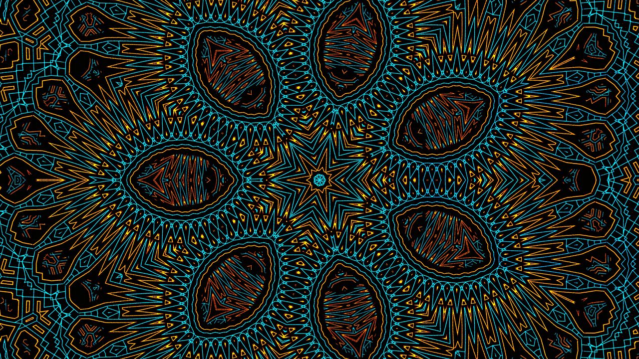 Wallpaper star, fractal, pattern, lines, abstraction