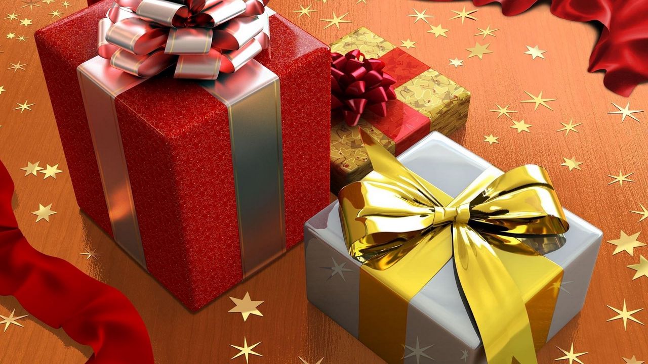 Wallpaper star, gifts, holiday, bows