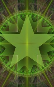 Preview wallpaper star, glow, rays, shapes, abstraction, green