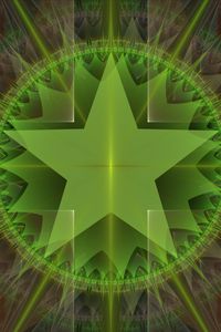 Preview wallpaper star, glow, rays, shapes, abstraction, green