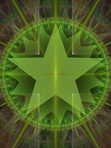 Preview wallpaper star, glow, rays, shapes, abstraction, green