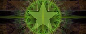 Preview wallpaper star, glow, rays, shapes, abstraction, green