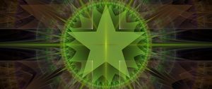 Preview wallpaper star, glow, rays, shapes, abstraction, green