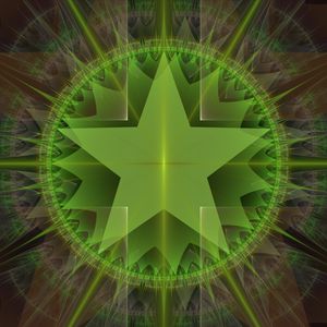 Preview wallpaper star, glow, rays, shapes, abstraction, green