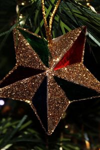Preview wallpaper star, new year, fir, decoration