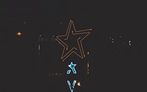 Preview wallpaper star, shape, light, dark background