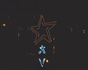 Preview wallpaper star, shape, light, dark background