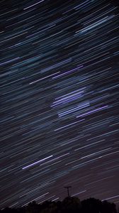 Preview wallpaper star trail, stars, lines, night, sky