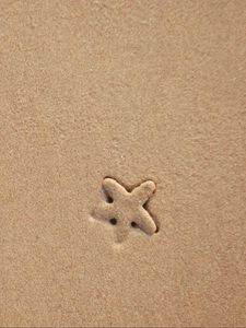 Preview wallpaper starfish, sand, beach, texture