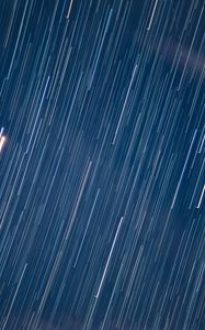 Preview wallpaper starry sky, blur, long exposure, light, motion