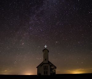 Preview wallpaper starry sky, church, night, oakland, united states