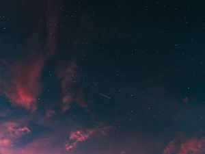 Preview wallpaper starry sky, clouds, sunset