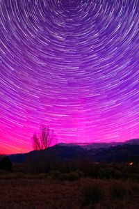 Preview wallpaper starry sky, freezelight, mountains, valley, night