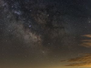 Preview wallpaper starry sky, galaxy, sky, night, brown