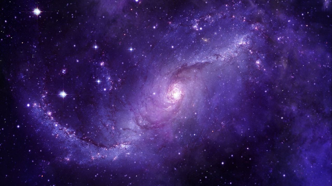 Wallpaper starry sky, galaxy, universe, space, violet