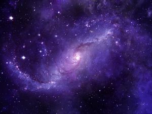 Preview wallpaper starry sky, galaxy, universe, space, violet