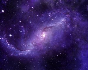 Preview wallpaper starry sky, galaxy, universe, space, violet