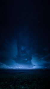 Preview wallpaper starry sky, horizon, night, dark