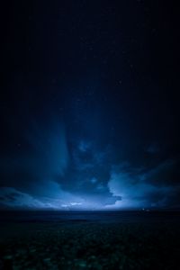 Preview wallpaper starry sky, horizon, night, dark