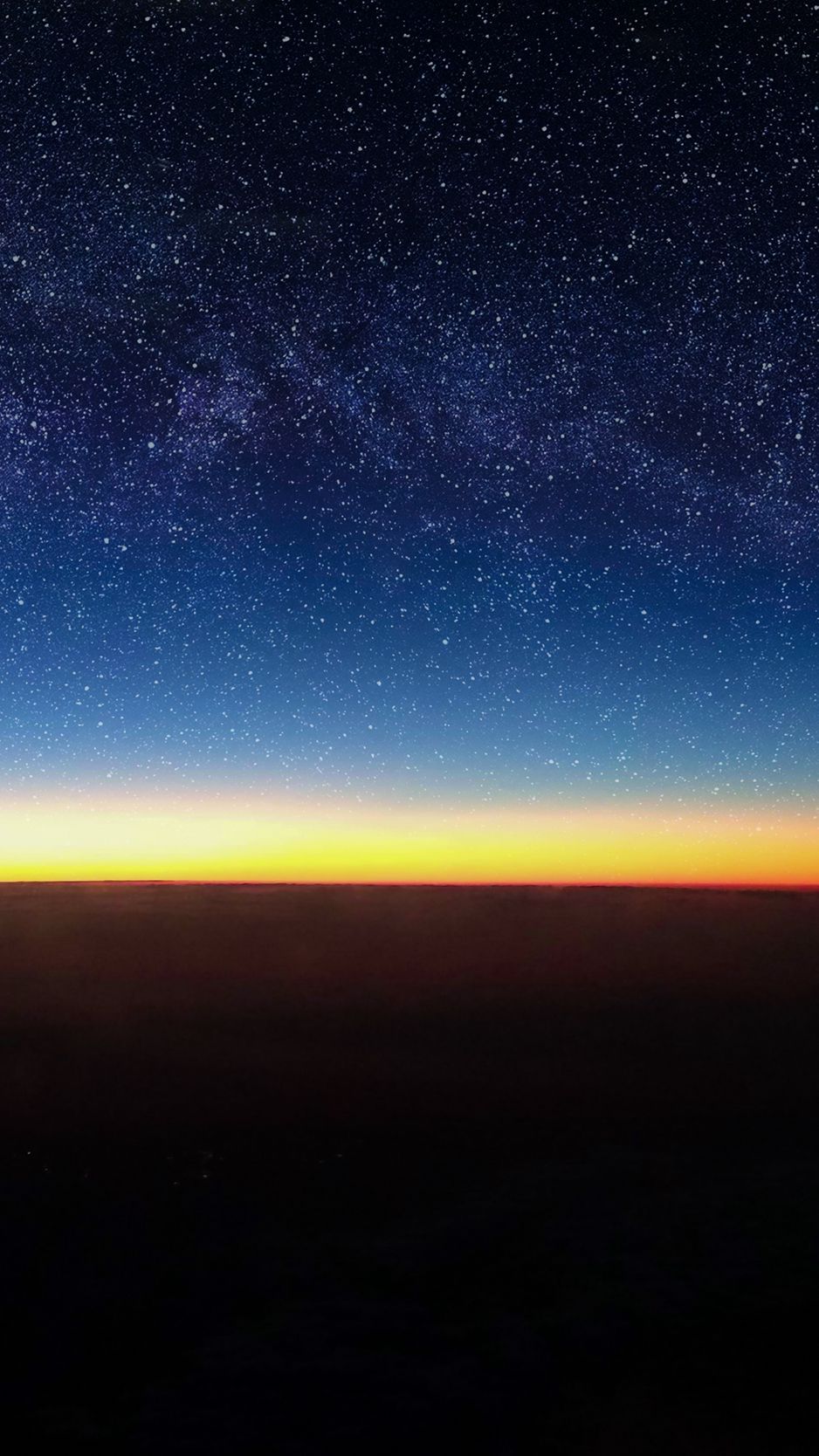 Download wallpaper 938x1668 starry sky, horizon, stars, shine, flight ...