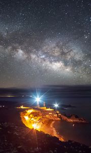 Preview wallpaper starry sky, la palma, spain, night, lighting