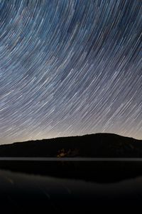 Preview wallpaper starry sky, long exposure, night, starfall