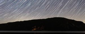 Preview wallpaper starry sky, long exposure, night, starfall