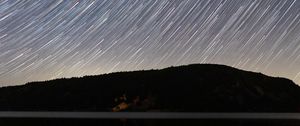 Preview wallpaper starry sky, long exposure, night, starfall