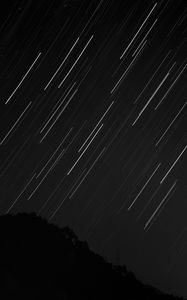 Preview wallpaper starry sky, long exposure, night, dark, black