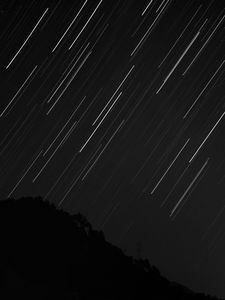 Preview wallpaper starry sky, long exposure, night, dark, black