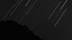 Preview wallpaper starry sky, long exposure, night, dark, black