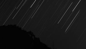 Preview wallpaper starry sky, long exposure, night, dark, black