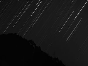 Preview wallpaper starry sky, long exposure, night, dark, black