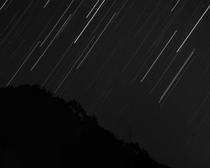 Preview wallpaper starry sky, long exposure, night, dark, black