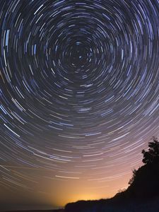 Preview wallpaper starry sky, long exposure, night