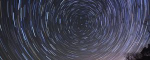 Preview wallpaper starry sky, long exposure, night