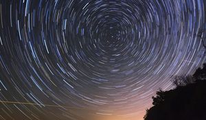 Preview wallpaper starry sky, long exposure, night