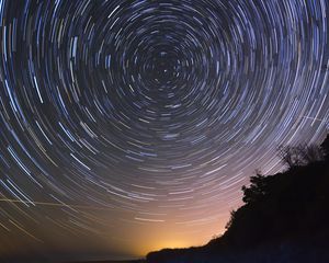 Preview wallpaper starry sky, long exposure, night