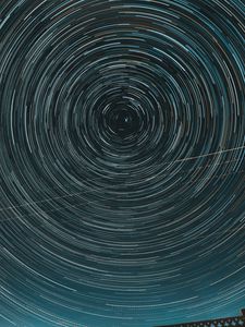 Preview wallpaper starry sky, long exposure, swirling, motion, light, night