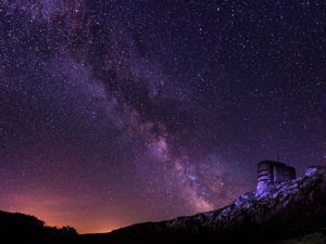 Preview wallpaper starry sky, milky way, alderney, channel islands