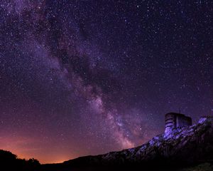 Preview wallpaper starry sky, milky way, alderney, channel islands