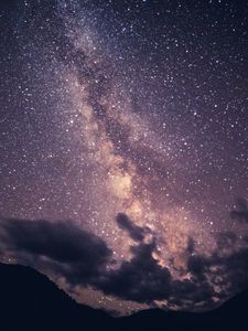 Preview wallpaper starry sky, milky way, clouds, night