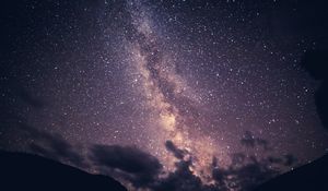 Preview wallpaper starry sky, milky way, clouds, night