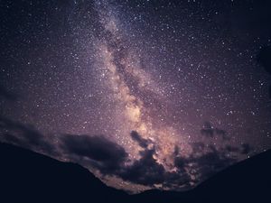 Preview wallpaper starry sky, milky way, clouds, night